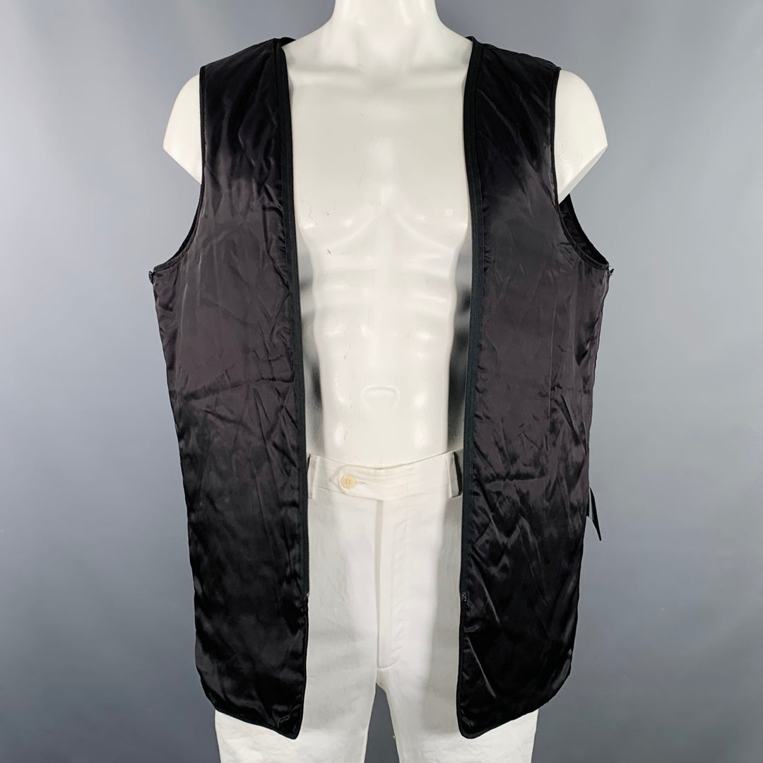 BARNEYS NEW YORK Size 46 Black Cotton Hidden Buttons Trench Coat