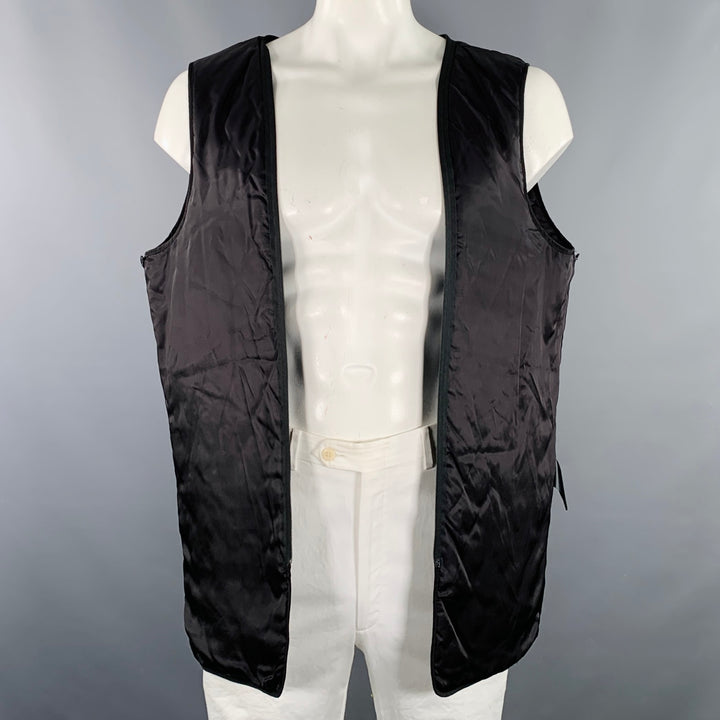 BARNEYS NEW YORK Size 46 Black Cotton Hidden Buttons Trench Coat