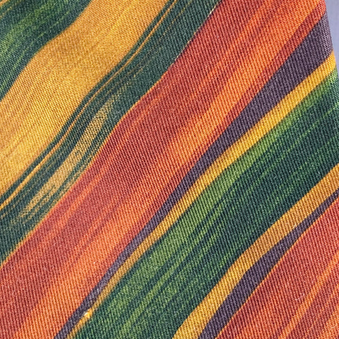 SALVATORE FERRAGAMO Brown Green Diagonal Stripe Silk Tie
