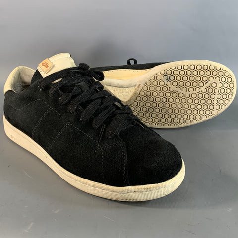 VISVIM Size 9.5 Black Textured Suede Lace Up Sneakers