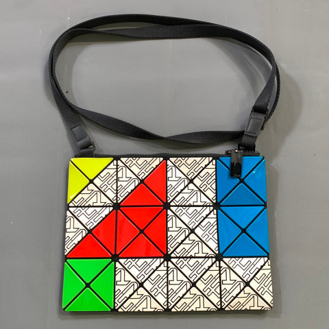 BOA BOA ISSEY MIYAKE Purple Red Triangle Cross Body Handbag