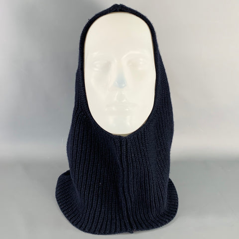 A.P.C. One Size Sacha Navy Ribbed Wool Cashmere Balaclava Hat