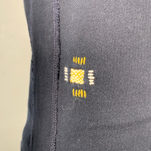 REIGNING CHAMP Size L Navy White Embroidery Cotton Crew Neck Sweatshirt