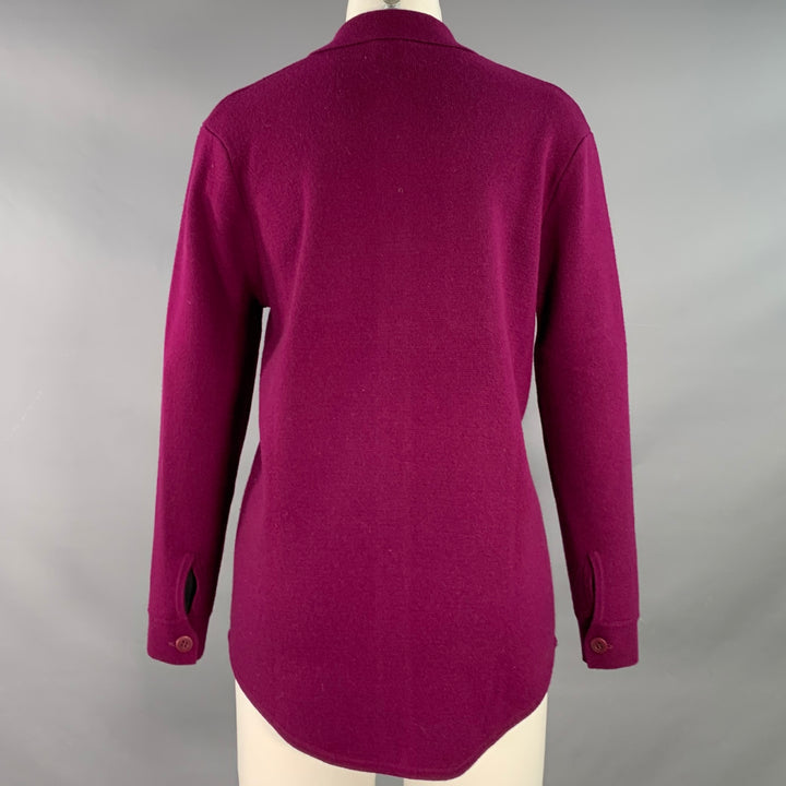 HEIDI SAYS Size XS Burgundy Cashmere Collar Double Knit Cardigan