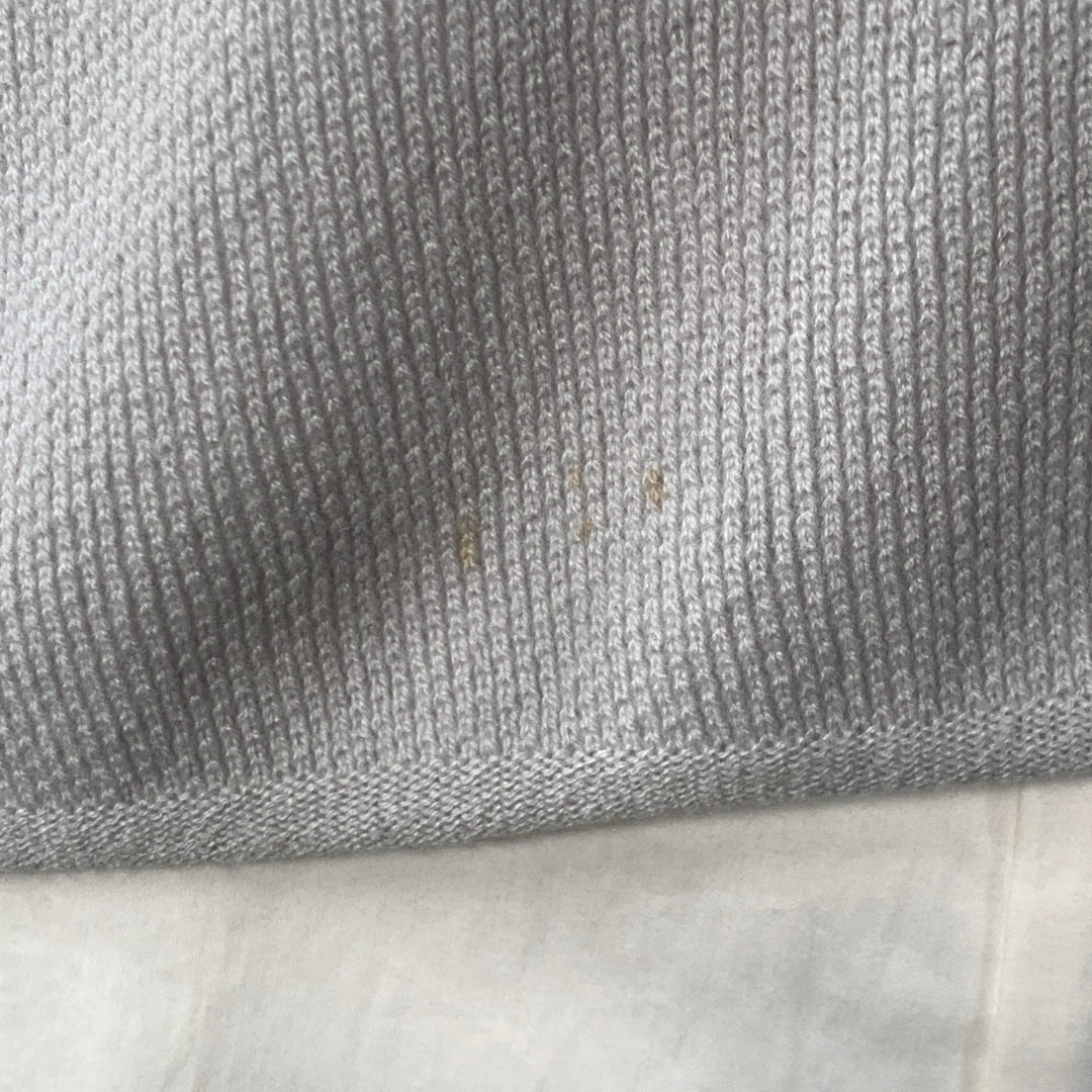 GIORGIO ARMANI Size XL Grey Contrast Trim Cashmere Silk V-Neck Sweater