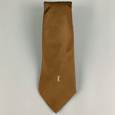 YVES SAINT LAURENT Brown YSL Monogram Tie