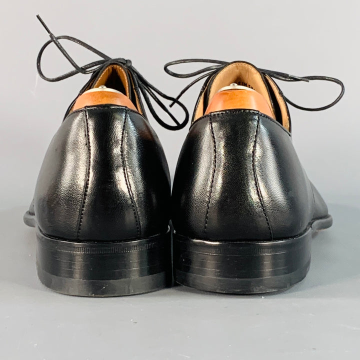 MAGNANNI Size 8.5 Black Leather Derby Split Toe Lace-Up Shoes
