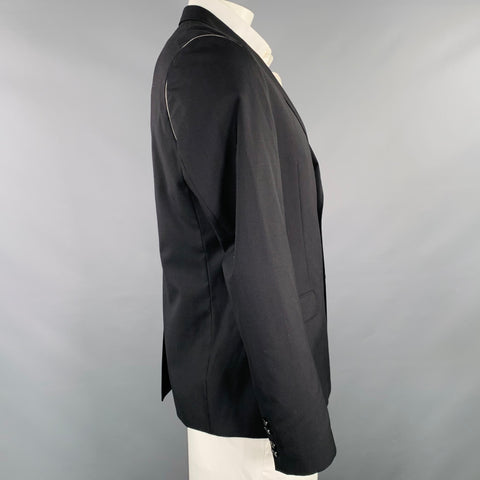 HUGO BOSS Size 42 Black Wool Blend Sport Coat