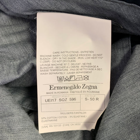 ERMENEGILDO ZEGNA Size 34 Grey Charcoal Cotton Stretch Blend Casual Pants