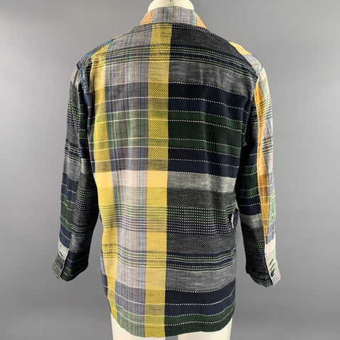 ENGINEERED GARMENTS Size M Navy Orange Patchwork Cotton Sport Coat