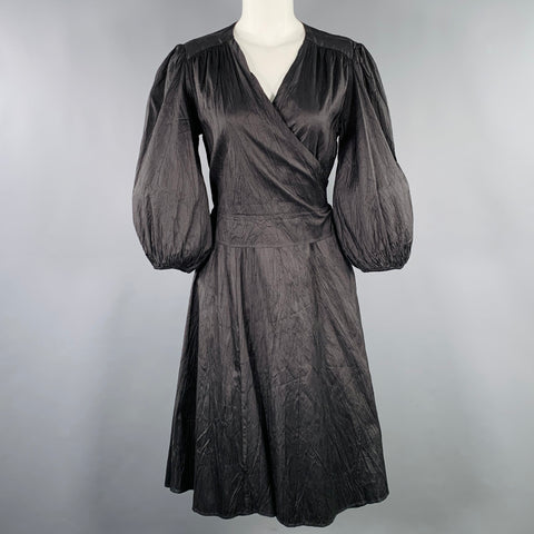 calypso silk wrap dress Calypso St. Barth Julia Silk Wrap Dress Sz XS Tan Almond V-Neck Sash Preppy Chic