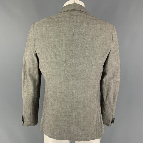 BAND OF OUTSIDERS Talla 42 Abrigo deportivo de lana de pata de gallo blanco y negro