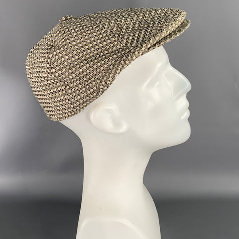 BORSALINO Size 7 Tan Khaki Geometric Cotton Hats