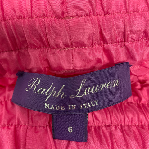 RALPH LAUREN Size 6 Pink Fuchsia Silk Wide Leg Dress Pants