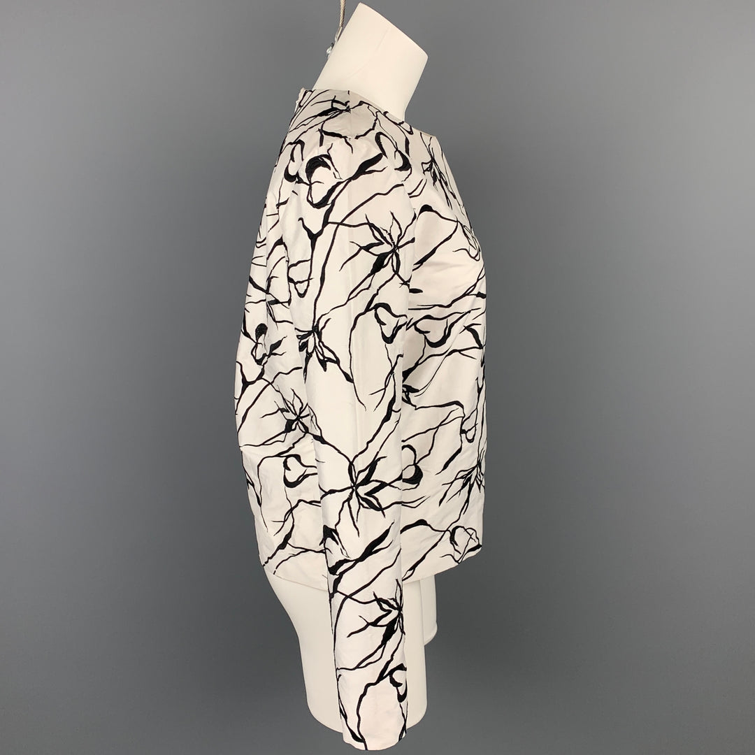 MANISH ARORA Size S White & Black Silk Dress Top