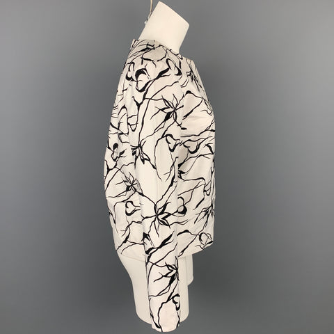 MANISH ARORA Size S White & Black Silk Dress Top