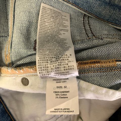 LEVI'S Size 32 Blue Tan Cotton Blend Straight Denim Jeans