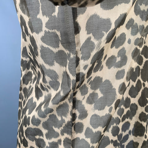 DRIES VAN NOTEN Size M Tan Black Animal Print Short Sleeve Shirt