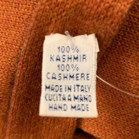KITON Brown Orange Knitted Cashmere Tie