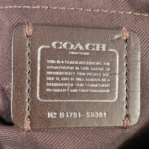 COACH Cream Gunmetal Pebble Grain Leather Handbag & Leather Goods