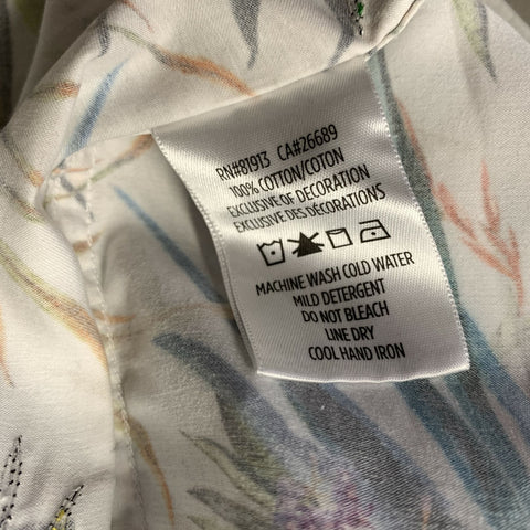 ROBERT GRAHAM Size XXL Cream Leaves Cotton Button Up Long Sleeve Shirt