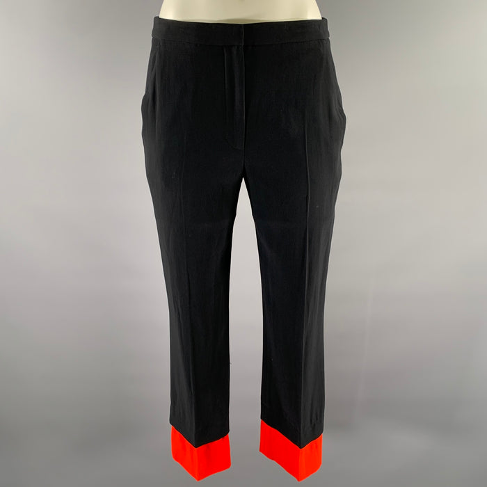 ALEXANDER MCQUEEN Size 2 Black Red Cuff Dress Pants