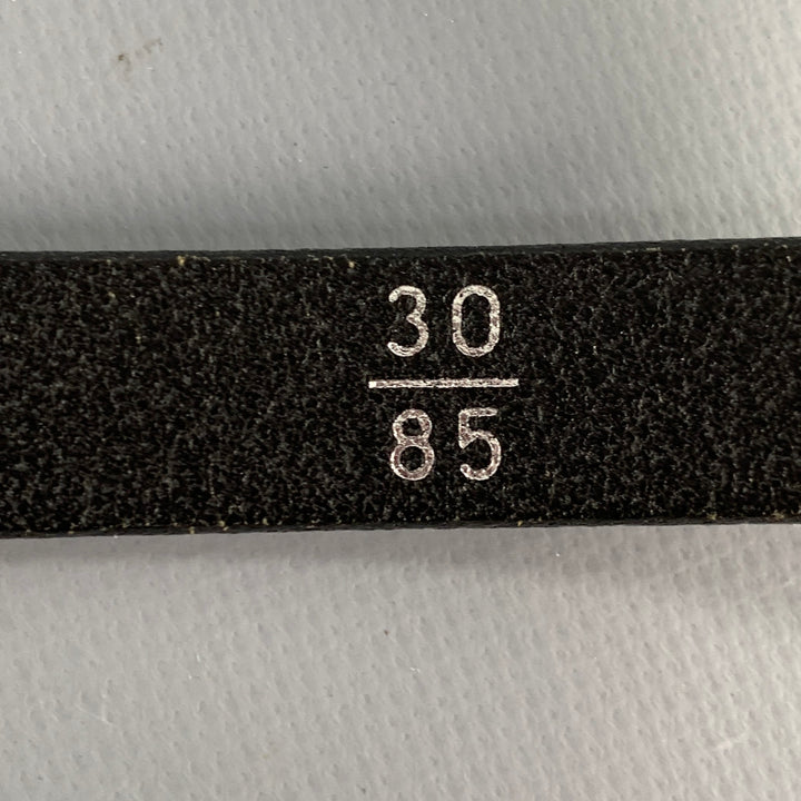J.LINDEBERG Size 30 Black Silver Logo Leather Belt