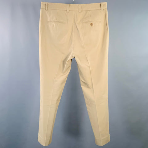 3.1 PHILLIP LIM Size 32 Tan Twill Polyester Cotton Flat Front Tapered Casual Pants