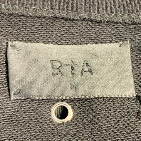 RtA Size M Black Silver Cotton Grommets Distressed Open Front Cardigan