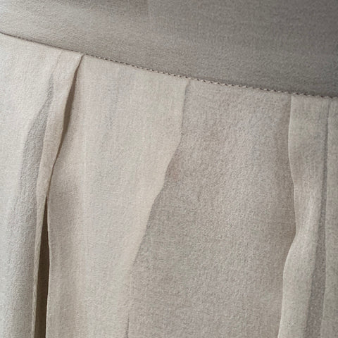 BRUNELLO CUCINELLI Size 8 Beige Taupe Silk Pleated Asymmetrical High Low Long Skirt