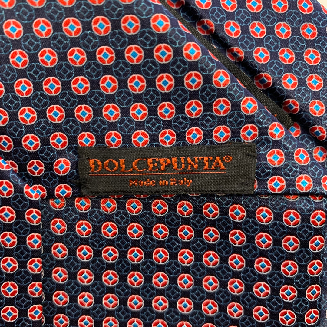 DOLCEPUNTA Navy Red Floral Silk Tie
