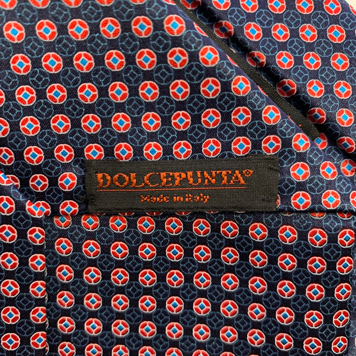 DOLCEPUNTA Navy Red Floral Silk Tie
