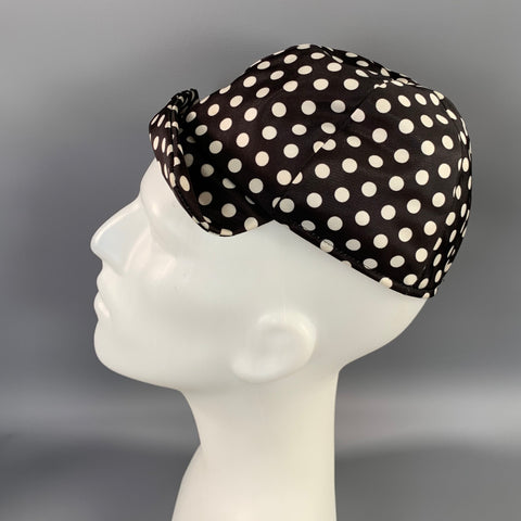 PLAN C Size S Black White Polka Dot  Hat