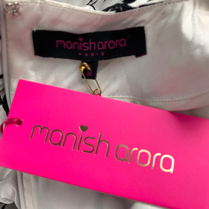 MANISH ARORA Size S White & Black Silk Dress Top