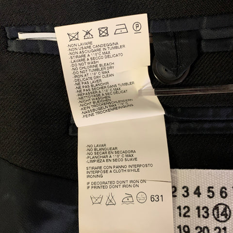 MAISON MARGIELA Size 42 Black Wool Peak Lapel Sport Coat