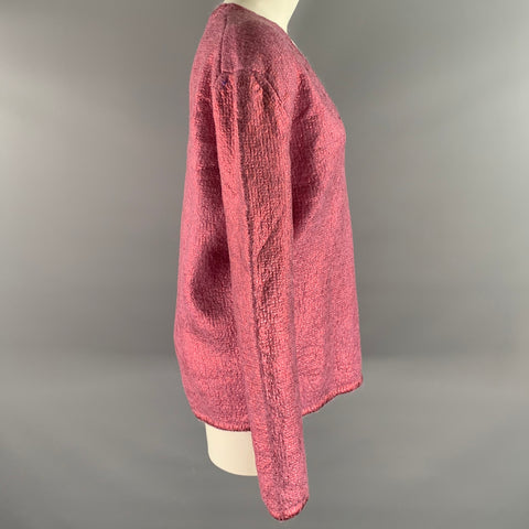 TOM FORD Size XS Pink Metallic Mohair Blend V-Neck Sweater