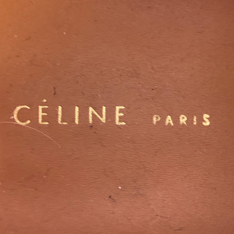 CELINE Size 5.5 Black Brown Leather Derby Almond Toe Lace-Up Shoes