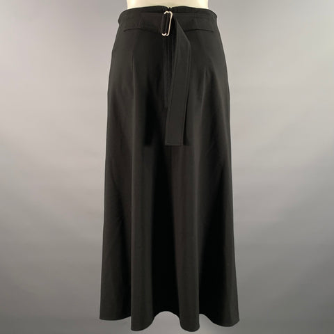 SPORTMAX Size 4 Black Wool Blend Mid-Calf Skirt