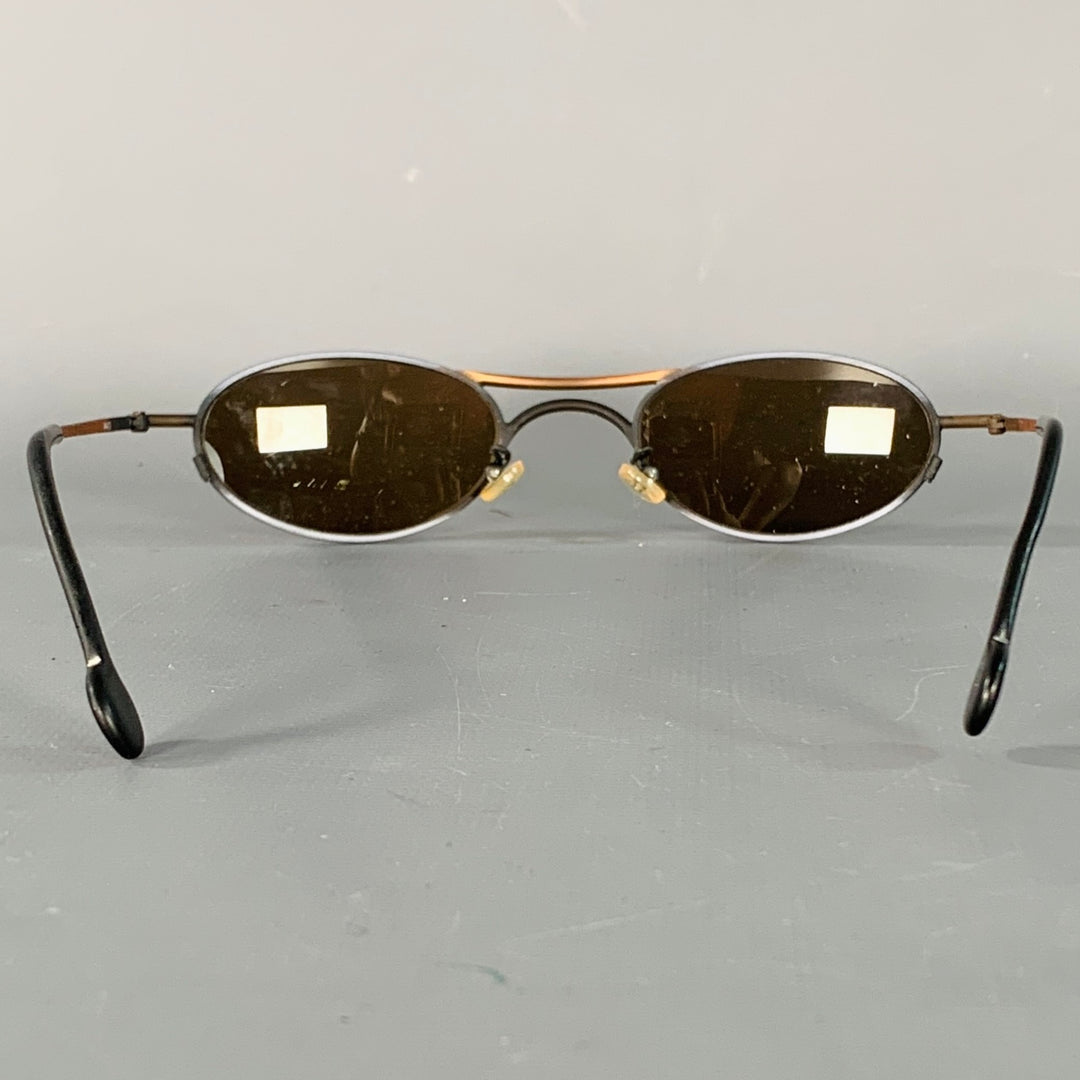 L.A.EYEWORKS Bender Orange Gunmetal Metal Sunglasses