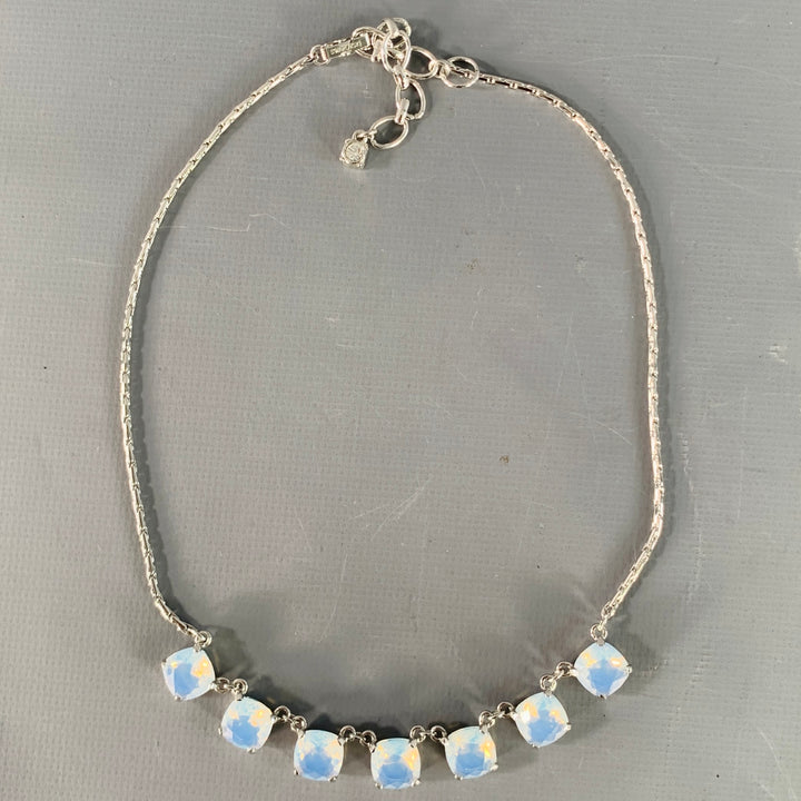 SWAROVSKI Silver Blue Crystal Metal Chain Necklace