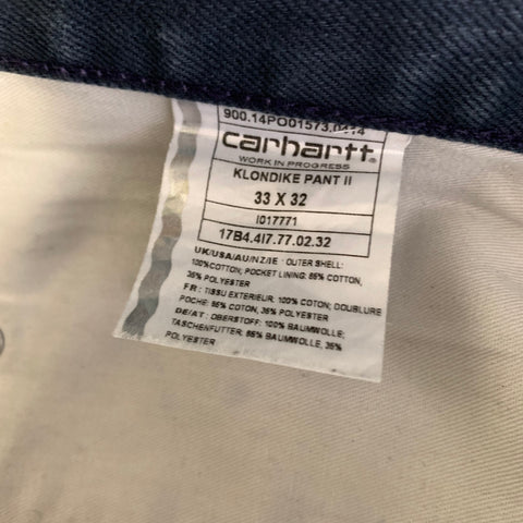CARHARTT Size 33 Blue Cotton Tapered Jeans
