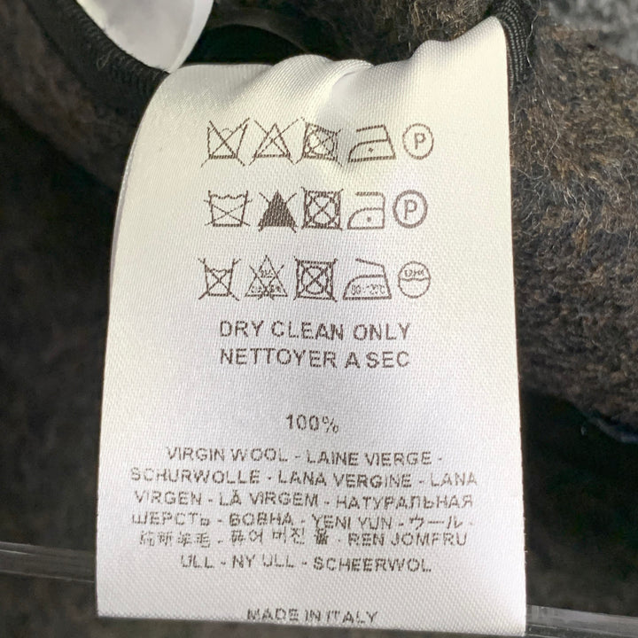 HARRIS WHARF LONDON Size 46 Heather Grey Brown Black Wool Single Breasted Coat