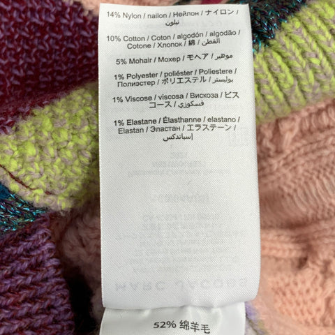 MARC JACOBS Size S Multi Color Wool Blend Patchwork Crew Neck Sweater