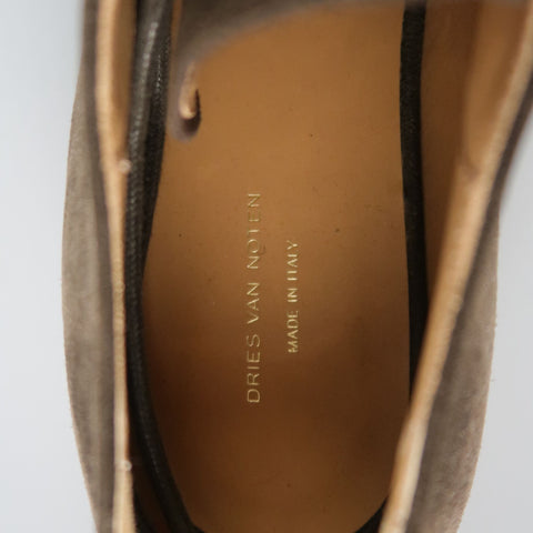 DRIES VAN NOTEN Size US 7 Brown Solid Suede Crepe Sole Lace Up Shoes