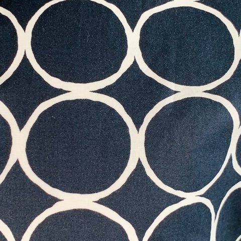TRINA TURK Size M Navy White Circles Cotton Blend Short Sleeve Shirt