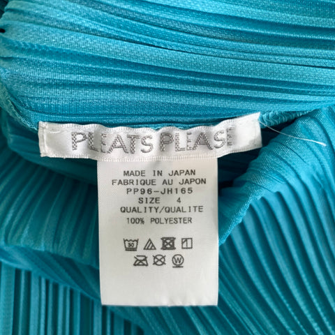 PLEATS PLEASE by ISSEY MIYAKE Size 2 Teal Polyester Pleated Knee Length Dress