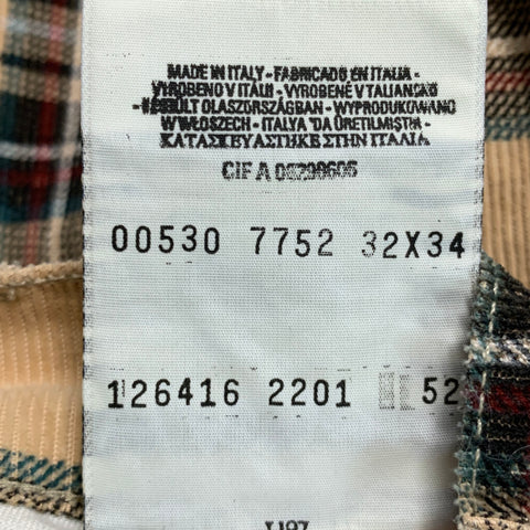 LEVI STRAUSS Size 32 Tan Red Black Plaid Cotton Straight Casual Pants