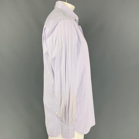 ERMENEGILDO ZEGNA Size L Lavender Purple Cotton Button Up Long Sleeve Shirt