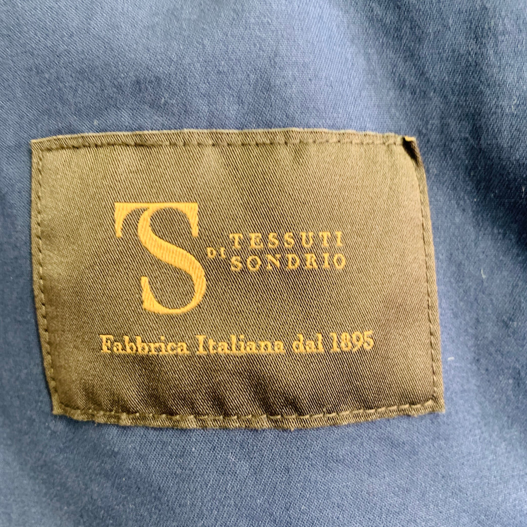 TODD SNYDER Size M Navy Cotton Blend Zip Pockets Jacket