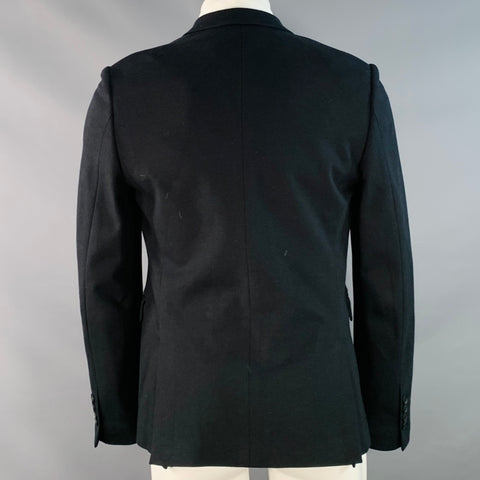 PAUL SMITH Size 40 Black Viscose Cotton Notch Lapel Sport Coat